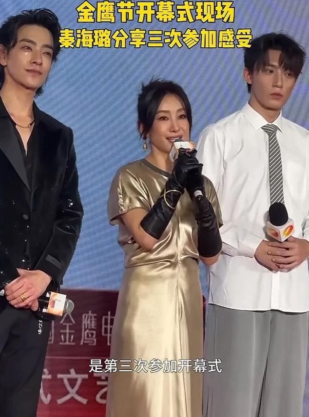 柳岩旗袍美如仙，倪萍瘦身下巴尖，金鹰奖上两人同框引热议插图2